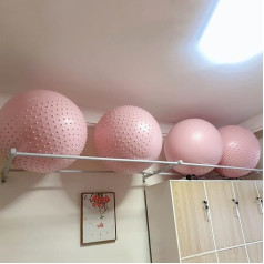 Heavy Duty Wall Mounted Ball Rack for 4 Large Exercises Stability Medicine Yoga Balls Durable Storage Stand for Garage, Gym and Home (White)