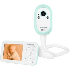 Miniland Digimonitor Go Lite Tragbares Babyphone mit 30h Akku | Reichweite 300 m, Gegensprechfunktion, VOX, Schlaflieder und Nachtlicht