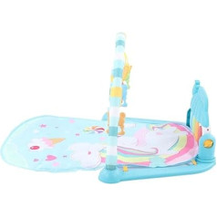 Baby Play Mat Piano 5 Play Modes, Removable Rattles, Easy Foldable Baby Gym Mat with Music Lights, Ideal for Travel and Outdoor Play (Green)