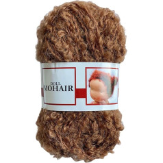 De witte Engel Puppenhaar Mohair Blouclé Yarn for Waldorf/Steiner Dolls 50 g (Light Brown)