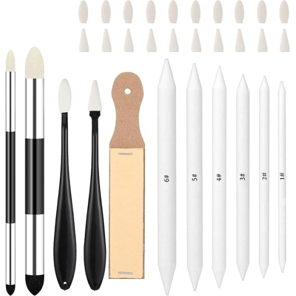 Set of 31 Eraser Pens, Paper Wiper Set, Drawing Pencil, Paper Wiper, Blender Pens, Artists, Mixing Sponge Pen for Sketching, Drawing for Wiping, Correcting Art