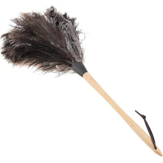 Aramox Ostrich Feather Duster with Ostrich Feathers, 22 Inch Super Soft Handmade Washable Non-Electrostatic Ostrich Cleaning Cloth Easy Efficient Dusting with Wooden Handle