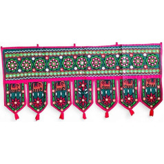 Handmade Cotton Tapestry Elephant Ethnic Topper Toran Indian Window Valance (37