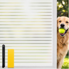 Window Film Opaque Stripes Privacy Film Window with Mounting Material 90 x 120 cm Effective Privacy Screen Anti-UV Static for Bedroom, Office, Living Room