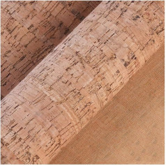 NIANTONG Cork Fabric Real Cork Leather Sheets Soft Printed Lightweight Fabric in Natural Colour for Handbag Wallet Shoes Phone Cover Material DIY Crafts 137 cm Width (Colour: 11#)