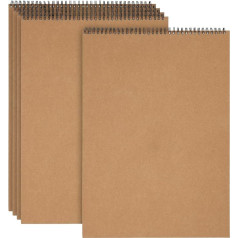 KOHAND A3 420x297mm Kraft Spiral Bound Sketchbook 30 Sheets/60 Pages Blank Sketchbook Sketchpad for Sketching Scrapbooking Artist Painting 5 Pieces