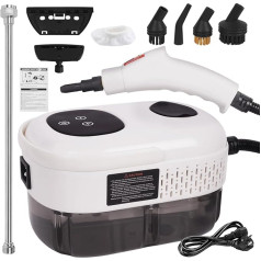 Steam Cleaner Portable 2500 W 1000 ml Steam Cleaner Handheld Water Tank with 6 Speeds Adjustable and 5 Types of Brush Heads for Kitchen Furniture Floor Bathroom Car Window