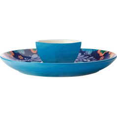 MAXWELL & WILLIAMS Majolica Chip & Dip Serving Bowls in Gift Box, Ceramic, Blue, 30 cm, Set of 2