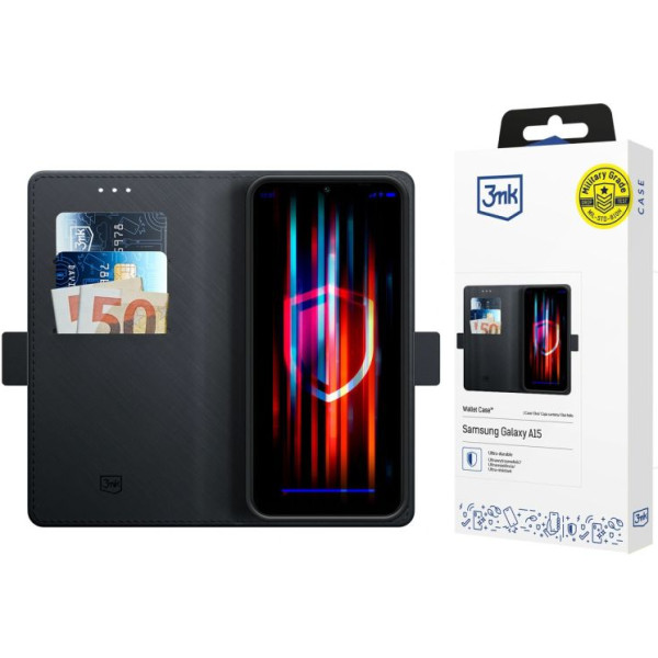 3mk Maki korpuss ar atvāžamu vāciņu Samsung Galaxy A15 5G - melns / N/A