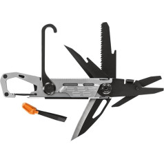 Gerber Multi-Tool with 11 Functions, Stakeout, with Frame-Lock Lock and Carabiner, Grey, 30-001741