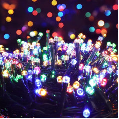 500 LED Cluster Christmas Fairy Lights Outdoor, 12.5 m Colourful Fairy Lights Electricity 8 Modes Waterproof Christmas Decoration Lighting for Party Indoor Room Wedding Garden Tree Balcony