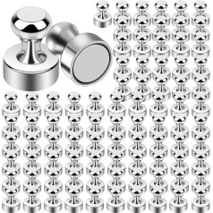 Pack of 100 Magnets for Magnetic Board Small Magnets Strong Neodymium Extra Strong Magnets Strong Hold Whiteboard Fridge Silver