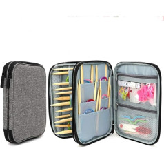 HEALLILY Circular Knitting Needles Organiser Case Crochet Hooks and Knitting Accessories Zip Pocket Easy to Carry for DIY Crafts 1 Set