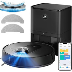 Proscenic Q8 Max+ Robot Vacuum Cleaner with Wiping Function, 8000Pa 200min Vacuum Cleaner Robot with 3L Dust Bag, LiDAR Navigation with 5 Maps & Line Laser Obstacle Avoidance, Control via App Alexa