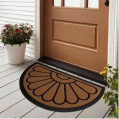 Dirt Trapper Mat Indoor Outdoor Door Mat Washable, Weatherproof, Non-Slip, High-Quality Doormat Semicircular Outdoor and Indoor, Aesthetic Outdoor Door Mat, Front Door, Dirt Trapper Mat, 50 x 80 cm