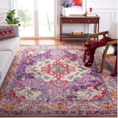 SAFAVIEH Monaco Collection Boho Rug for Living Room Dining Room Bedroom Short Pile Purple and Fuchsia 91 x 152 cm