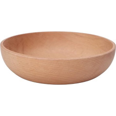 Wooden Salad Bowl, Large Salad Mixing Bowl, Round Multifunctional Bowl, Beech Wood Fruit Bowl, Household Bowl for Salad, Fruit, Sauce, Snack, Pasta, Cereal (L 18 cm / 7.8 inches)