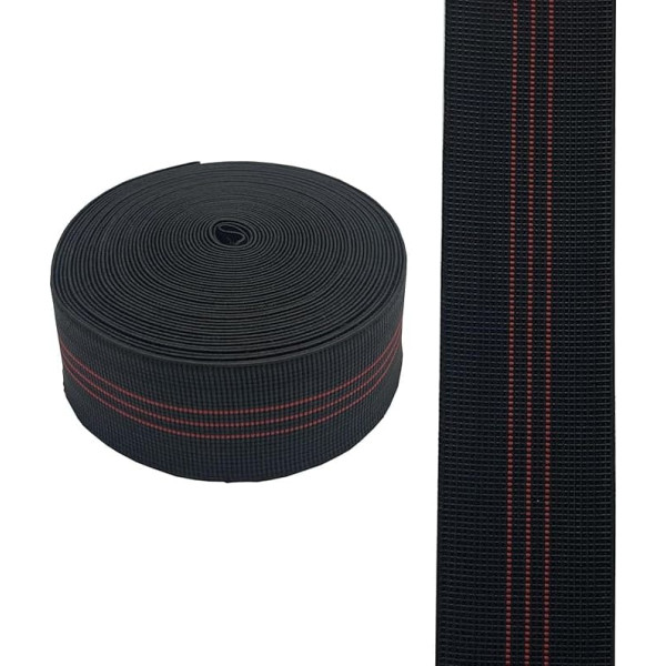 Elastic Webbing Stretch Latex Tape Furniture Repair DIY Modification Sofa Chair Couch Material Replacement (Red, 5cm, 12m)