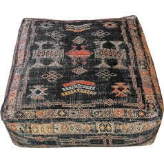 Moroccan Decorative Floor Cushion Cover - 60 x 20 cm - Round Meditation Cushion Cover - Printed Cotton Stool