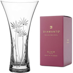 Diamante Bloom Trumpet Vase - Hand Cut Flower Decoration with Crystals - 25cm