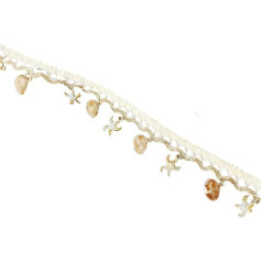 Fransenborte mit Seestern-Charm, 4,1 cm Baumwoll-Jute-Spitzenband für DIY-Dekoration, weicher böhmischer Rand