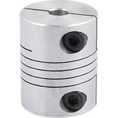 sourcingmap 5mm to 6.35mm Shaft Coupling 25mm Length 20mm Diameter Stepper Motor Coupler Aluminum Alloy Joint Connector for 3D Printer CNC Machine DIY Encoder