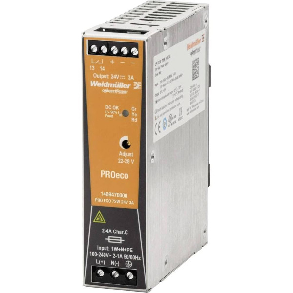 WEIDMULLER 1469470000 – Power supply Pro Eco 72 W 24 V 3 A