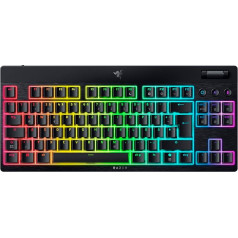 Razer BlackWidow V4 Tenkeyless HyperSpeed Low Profile - Wireless Hot-Swap Gaming Keyboard (HyperSpeed Wireless & BT, Hot-Swap, Multifunctional Rotary & Function Keys) Orange Switch | DE Layout