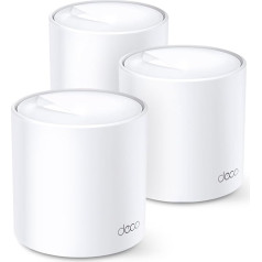 TP-Link Deco X60 Mesh WLAN Set (3 Pack), AX3000 Dual Band Router & Repeater (Range up to 650 m², WPA3, Ideal for Large Homes, Compatible with Amazon Alexa, 6 x Gigabit Ports), White