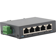 OBEST 5-Port Industrial Ethernet Switches, 100Mbps Ethernet Fibre Converter, DIN Card Track and Wall Mounting Included, 10/100Base-T Network Switch, MDI/MDI-X Adaptive Functions, with EU Adapter