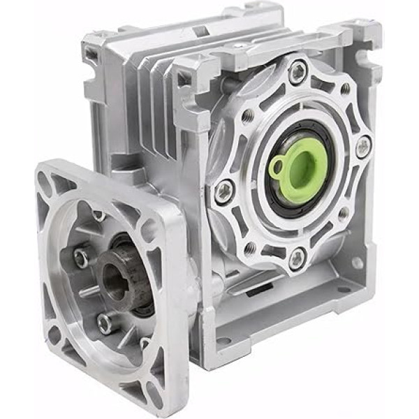 GTPBAO NMRV040 Schneckengetriebe-Drehzahlminderer, kompakt, 60 x 60 mm, Flansch, 14 mm Eingang, 18 mm Ausgang, Bohrung for 60 Servomotor Reduzierwelle(Ratio 25 to 1)