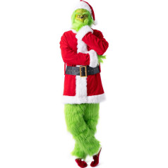 Green Monster Costume Adult Fancy Dress Outfits Christmas Costume 7 Pack