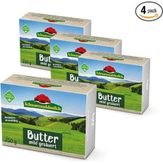 Black Forest Milk Butter Mild Acidified 250 g - Delicate Spread, Creamy & Natural GMO Free - Premium Butter from the Black Forest, 4 Packs of 250 g