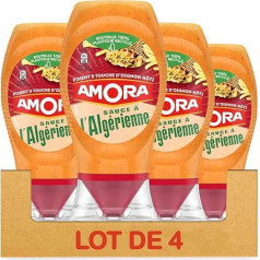 Amora Algerian Sauce - Chili & Roast Onion Touch - Set of 4 Bottles of 250g