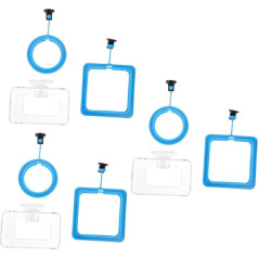 BESPORTBLE Pack of 9 Feeding Circles for Fish Food, Aquarium Fish Food Circle, Pond Feeding Ring, Fish Tank Feeder, Circular Circles, Feeding, Betta Feeding Ring, Suction Cup, Silica Gel Square