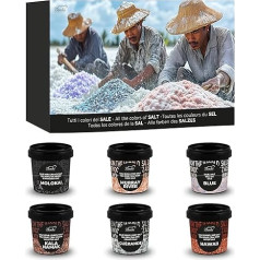 Gourmet Salt Set of 6 Bembo - Selection of High-Quality Salts from Around the World - Gift Set for Kitchen and Enjoyment