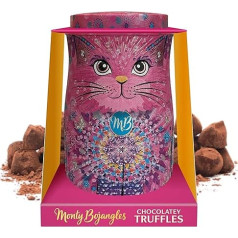 Monty Bojangles Shimmering Starlet Chocolate Truffle (135 g) Truffle Chocolates Dusted with Cocoa, Chocolate Chocolates Individual Collector's Tin with Cat Design, Choccy Scoffy Flavour