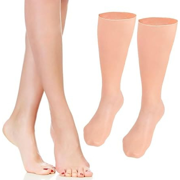 TEHAUX Feuchtigkeitsspendende Lange Fußpflegesocken für Trockene Rissige Haut Hautfreundliche Feuchtigkeitssocken für Damen und Herren Fußpflegeprodukt für Zuhause mit Weichem Material