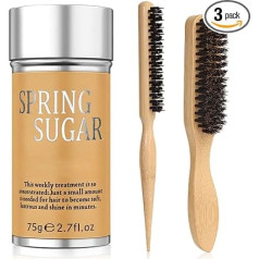 Slick Back Hair Wax Stick & Boar Bristle Brush Set - Edge Control & Flyaway Tamer for All Hair Types, Sleek Styles, Ponytail, Bun & Baby Hair - Styling Kit for Men and Women