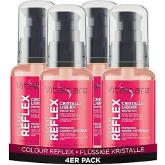 Vitalcare Colour Reflex Liquid Crystal for Coloured or Highlighted Hair with Vitamin E and UVB Sun Filter for Stronger, Velvety and Shiny Hair, 4 x 50ml