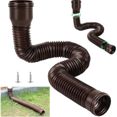 Rain Gutter Downpipe Extension, Flexible Extendable PE Drain Extension for Outdoor Villa Round (Brown)