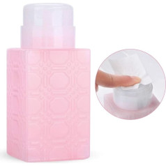 Refillable Pump Dispenser Bottles, Lotion Container, Face Moisturisers, Empty Containers, Makeup Remover Bottle for Nail Polish (Square Pink)