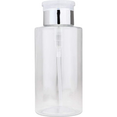 PANA Silver Push Down Dispenser Bottle 10oz 1 Bottle Empty Refillable Pump Bottle for Nail Polish Remover Liquid Lotion Cream