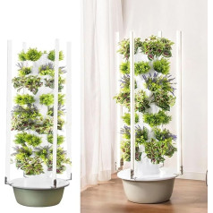Hydroponischer Wachstumssystem-Turm Mit Led-Licht, Automatischem Timer Vertikaler Pflanzturm Hydroponik-Turm, Garten-Wachstumssystem Hydroponischer Gemüseturm Für Den Innenbereich,5Layer