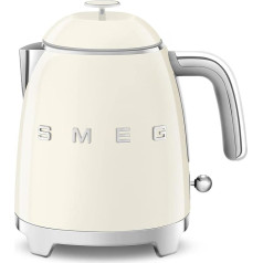 Smeg, KLF05CREU Small Electric Kettle 0.8 L, Stainless Steel Filter, Safety Shut-Off, Water Level Indicator, Non-Slip Base and Integrated Cable Winder, Power 1400 W, Cream