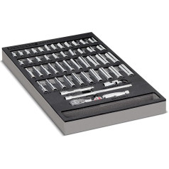 Powerbuilt 47 Piece Socket Ratchet Accessories Tool Kit 1/4