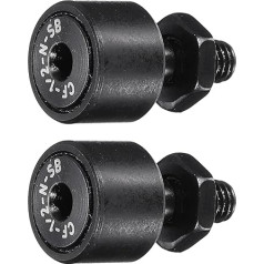 sourcing map 2pcs CF-1/2-NSB CR8 Cam Follower Runner Chrome Steel Roller Bolt Bearings 1/2