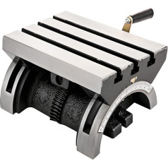Fräsmaschine, Neigbarer Frästisch, verstellbare Drehtischmaschine mit 3 T-Nuten und Kurbelgriff, robust for Schleif- und Fräsarbeiten(10 x 7 inch)