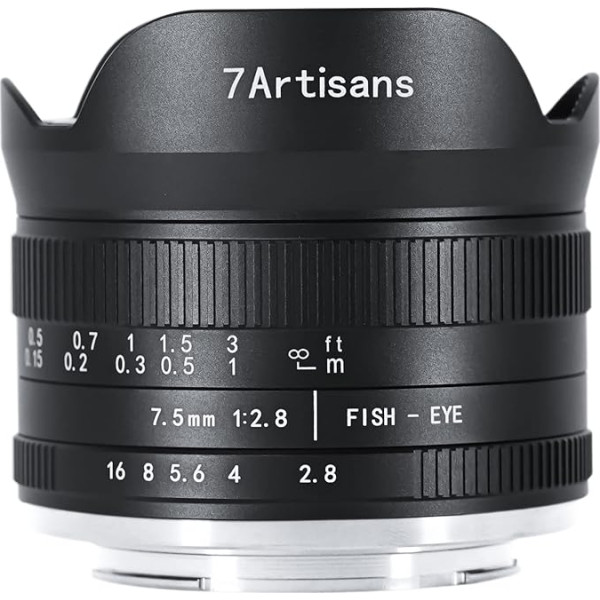7artisans 7.5mm F2.8 Mark II APS-C Fisheye Wide Angle Lens for Fujifilm FX Mirrorless Camera X-T1 X-T2 X-T3 X-T20 X-T30 X-E1 X-E2 X-E3
