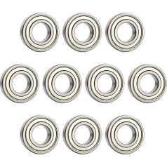 MACHSWON Kugellager-Eisenabdeckung, 6002ZZ Kugellager, Stahl, mittlere Geschwindigkeit, Rillenkugellager, 15 mm x 32 mm x 9 mm, 10 Stück